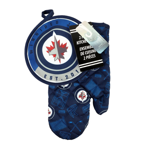 NHL Winnipeg Jets Kitchen Oven Mitt Pot Holder Set, 2-pc G5
