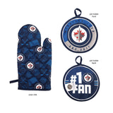 NHL Winnipeg Jets Kitchen Oven Mitt Pot Holder Set, 2-pc