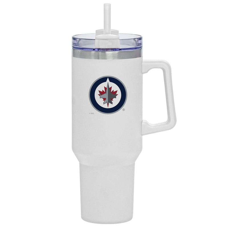 NHL Winnipeg Jets Travel Mug with Straw and Handle, 40-oz D0