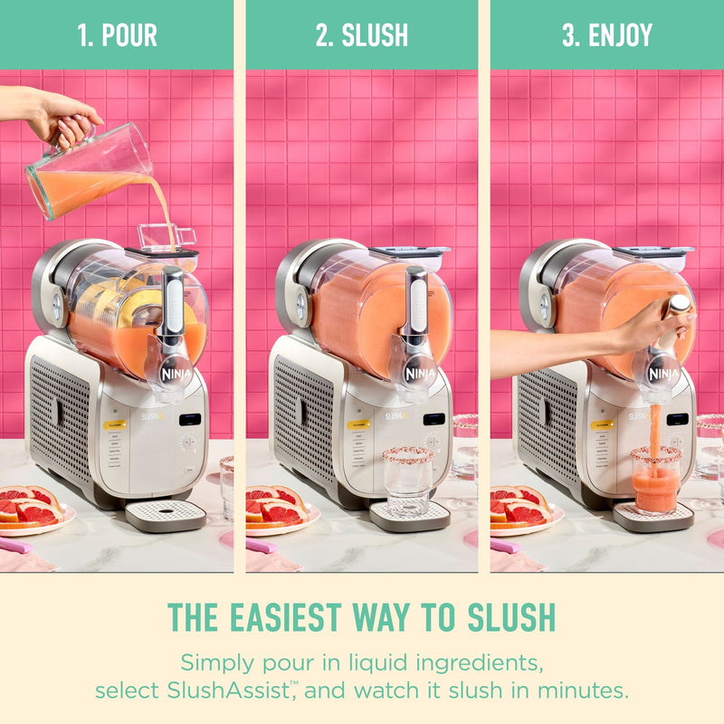 Ninja Slushi XL Slushie Machine with SlushAssist Technology, Crema, FS601CBR H4
