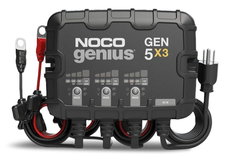 NOCO GEN5X3 Onboard Smart Battery Charger/Maintainer/Desulfator, 3-Bank, 15-Amp, 12V G9