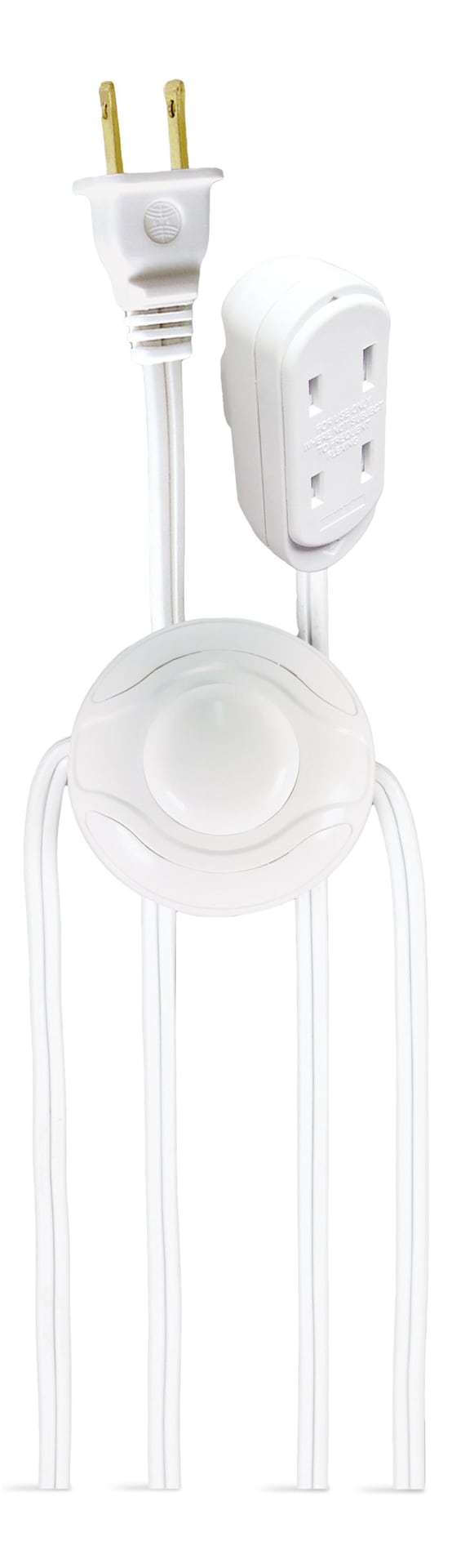 NOMA 14-ft 7-in 16/2 Indoor Extension Cord, ON/OFF Foot Switch, White U5