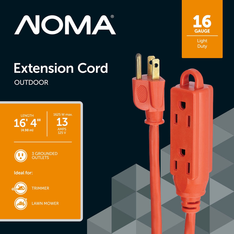 NOMA 16-ft 5-in 16/3 Outdoor Extension Cord with 3 Grounded Outlets Z3