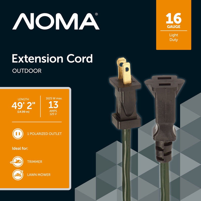 NOMA 16/2 Outdoor Extension Cord, Flexible, 1 Outlet, Green N5