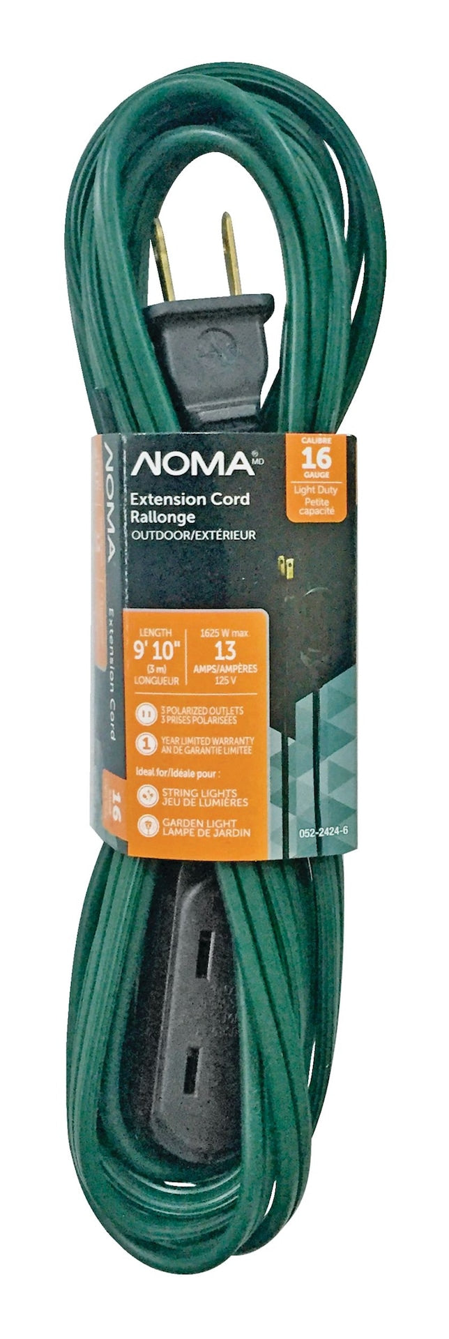 NOMA 16/2 Outdoor Extension Cord with 3 Outlets, Green C2