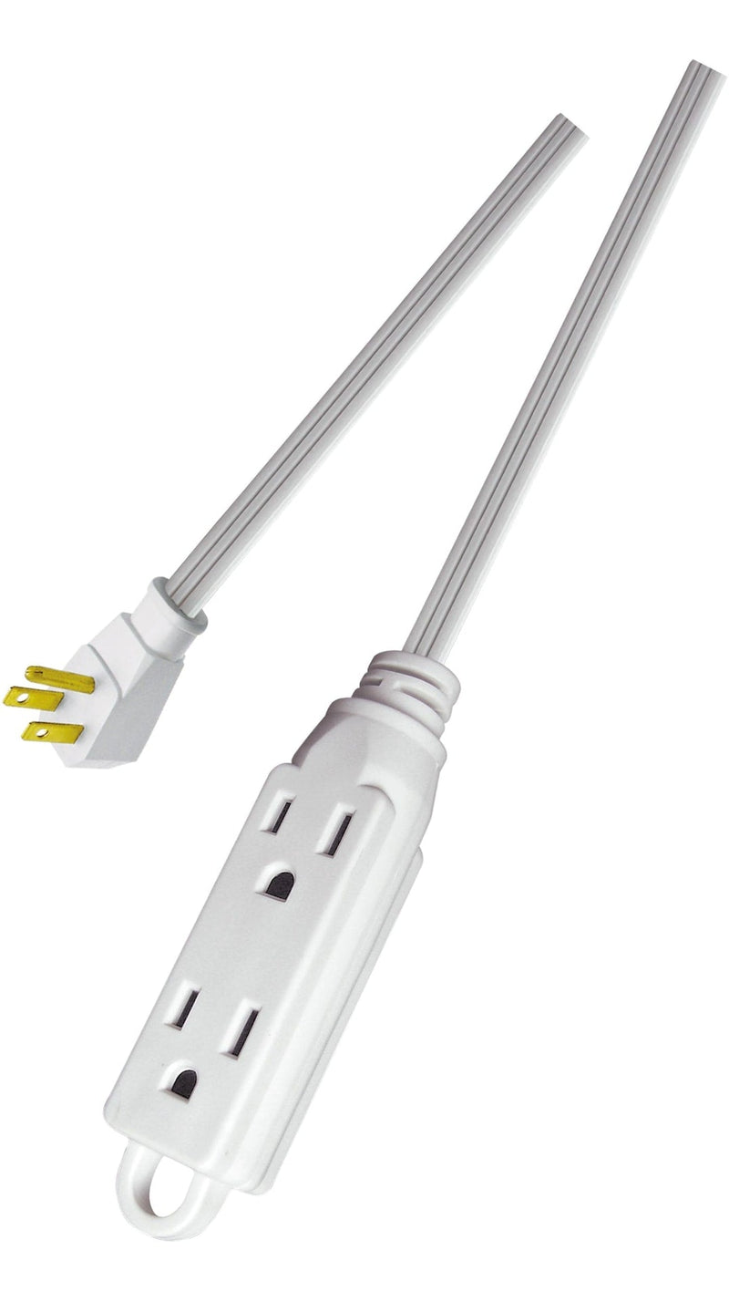NOMA 16/3 All-Purpose Extension Cord, Light-Duty, 3 Grounded Outlets, White B4