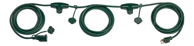 NOMA 25-ft Outdoor Extension Cord, 3 Outlets, Safety Cover, Green Y0
