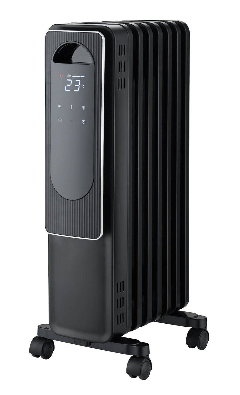 NOMA Digital Electric Oil-Filled Radiator Heater with Remote Control, 1500W, Black M1