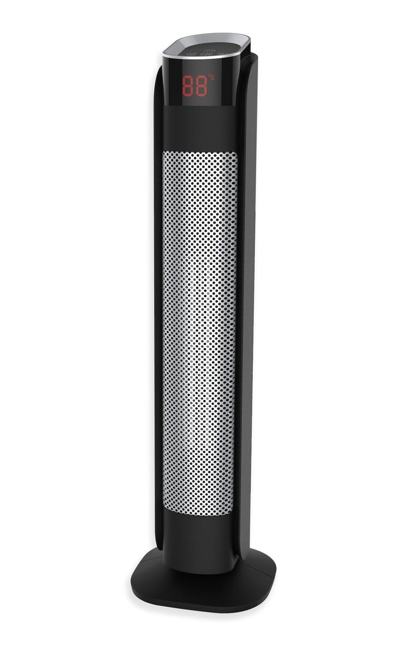 NOMA Oscillating Tower Ceramic Heater withRemote Control & Thermostat, 1500W, Black, 30-in I0