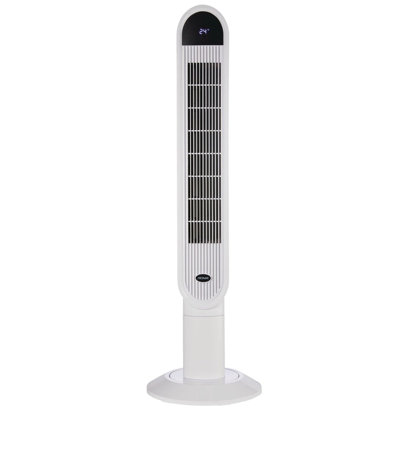 NOMA Oscillating Tower Fan, Remote Control, 3-Speed, White, 45-in O4