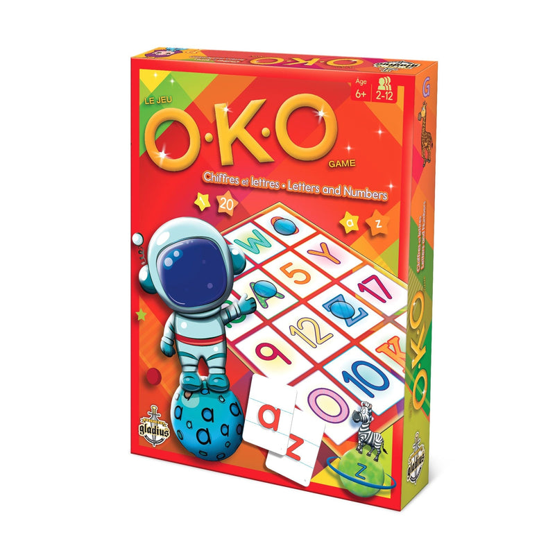 O.K.O. Letters & Numbers Family Board Game, Bilingual, Ages 6+ W1