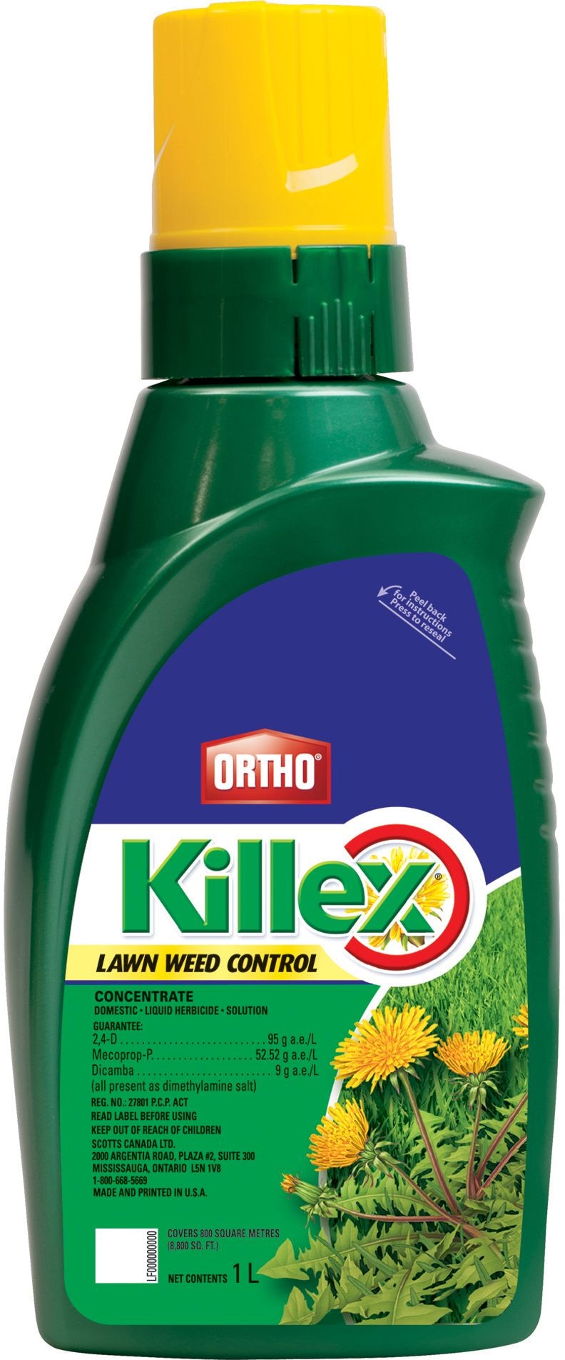Ortho Killex Liquid Lawn Weed Killer Concentrate, Herbicide, 1-L K9