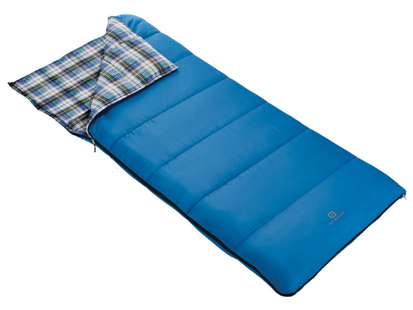 Outbound Comfort 5°C Insulated Cotton Lined Mild Weather Sleeping Bag with Compression Sack, Blue Z1
