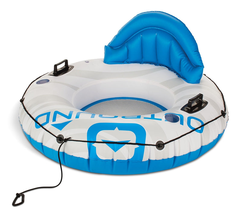 Outbound Inflatable Connectable River Tube, 1-Person, White/Blue, 51-in O4