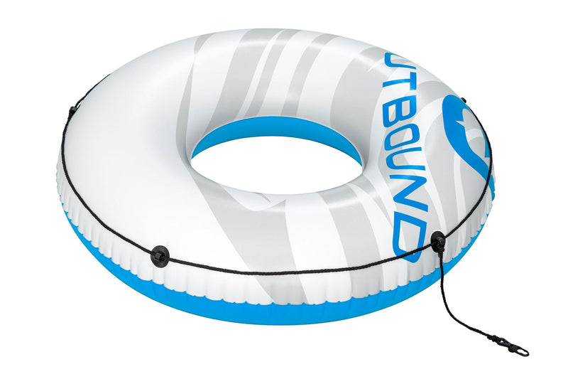 Outbound Inflatable Floating River/Lake Connectable 1-Person Tube/Ring, White/Blue, 47-in B9