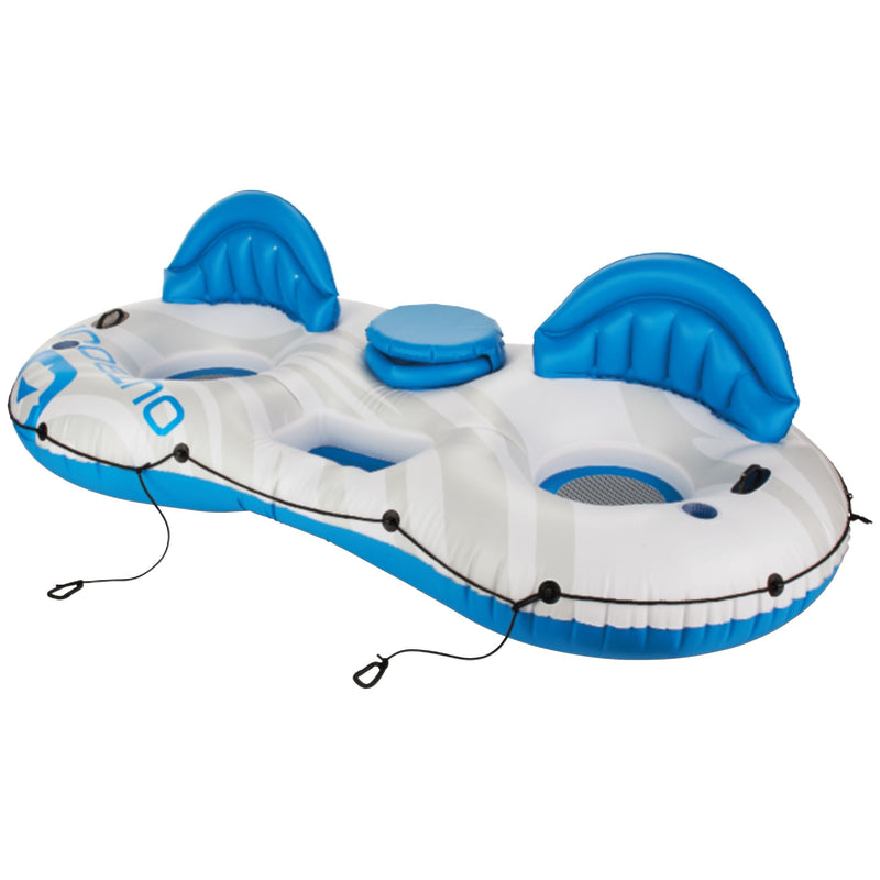 Outbound Inflatable Lake Connectable Tube, 2-Person, White/Blue D5