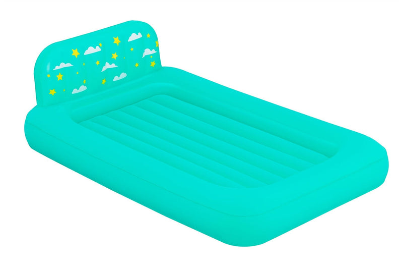 Outbound Kids' Single-High Airbed/Air Mattress with Headboard, Blue W9