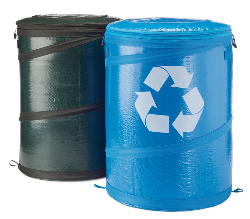 Outbound Round Collapsible Garbage & Recycle Can, 53-L, 2-pk I4