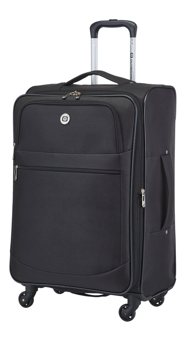 Outbound Softside Spinner Wheel Medium Travel Luggage Suitcase, Black, 24-in I9