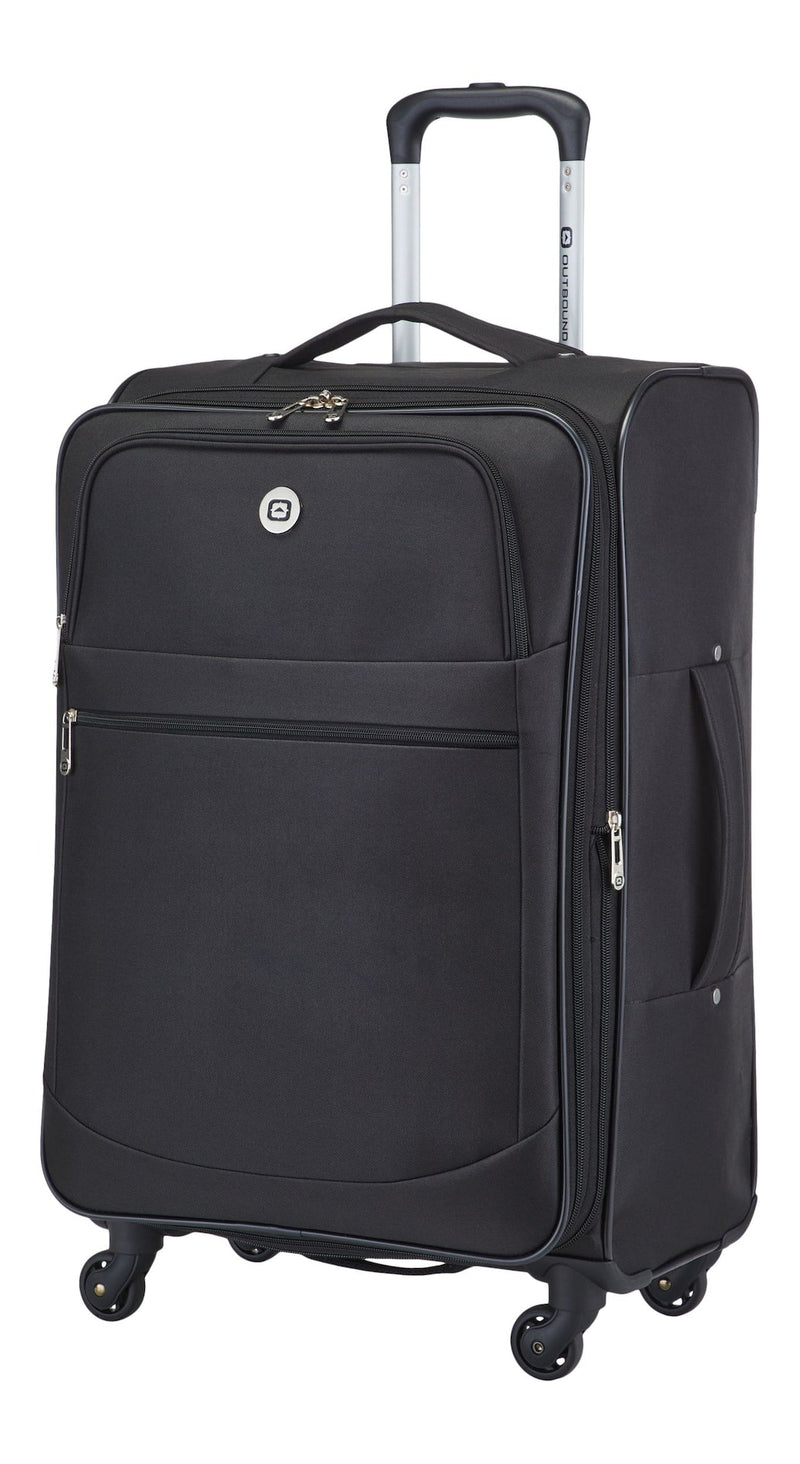 Outbound Softside Spinner Wheel Medium Travel Luggage Suitcase, Black, 24-in I9