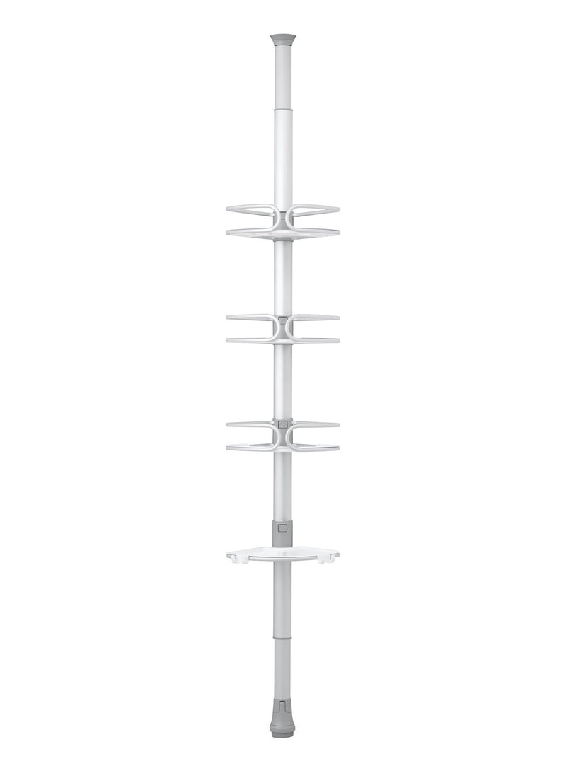 OXO Aluminum Quick Extend Tension Pole Shower Caddy, Grey, 9-ft K2