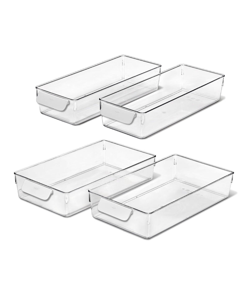 OXO Good Grips 4-Piece Refrigerator Storage Bin Set, Clear Y9