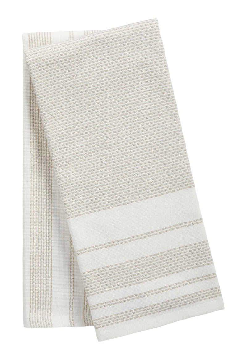 PADERNO All-Purpose Striped Cotton Kitchen Towels, Beige, 2-pk L3