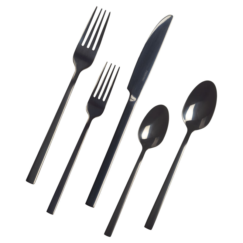 PADERNO Belvedere Stainless Steel Flatware Set, Serves 4, 20-pc, Black M0