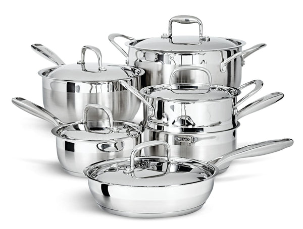 PADERNO Canadian Classic Stainless Steel Cookware Set, Dishwasher & Oven Safe, 11-pc D3