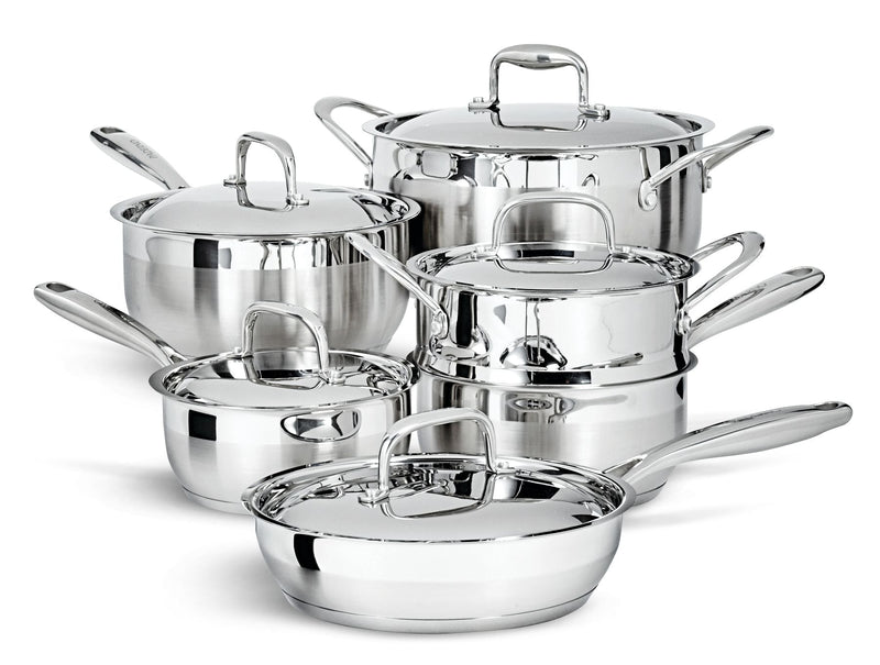 PADERNO Canadian Classic Stainless Steel Cookware Set, Dishwasher & Oven Safe, 11-pc D3