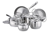 PADERNO Canadian Classic Stainless Steel Cookware Set, Dishwasher & Oven Safe, 11-pc