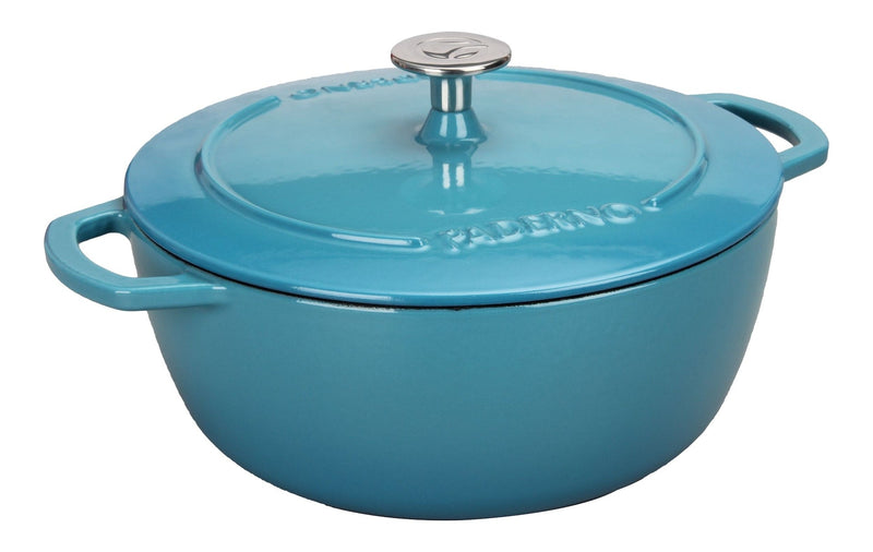 PADERNO Cast Iron Dutch Oven, Atlantic Blue, 4.7-L N3