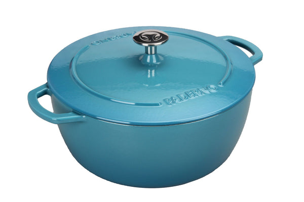 PADERNO Cast Iron Dutch Oven, Atlantic Blue, 6.6-L L1