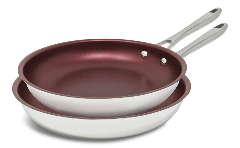 Paderno Clad Non-stick Fry Pans, 24 cm/28 cm, 2-pk, Induction Compatible Cookware Y0