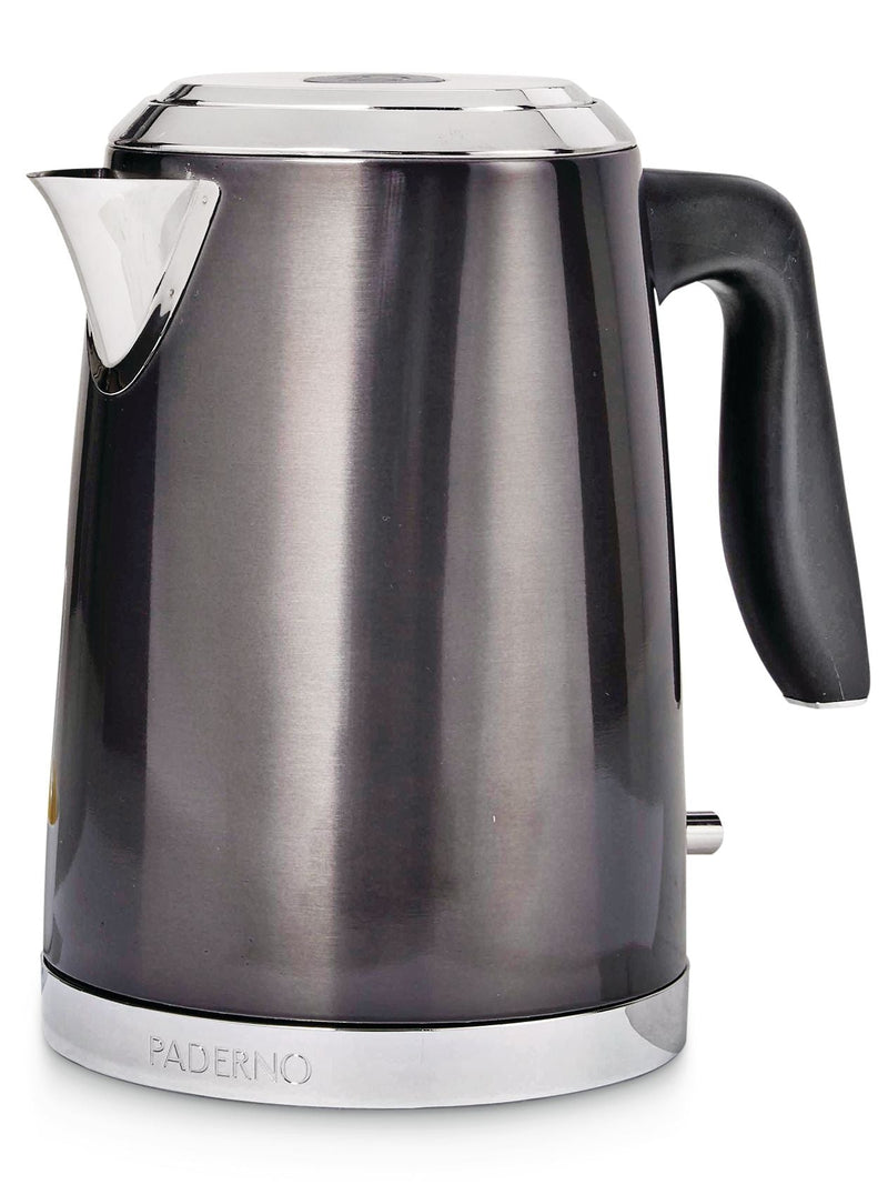 PADERNO Cordless Electric Kettle with Auto Shut Off, Black Stainless Steel, 1.7L Q9
