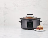 PADERNO Digital Programmable Slow Cooker, Black Stainless Steel, 6qt