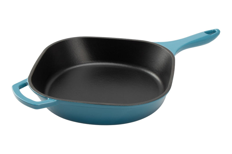 PADERNO Enameled Cast Iron Frying Pan, Turquoise Blue, 10-in B0