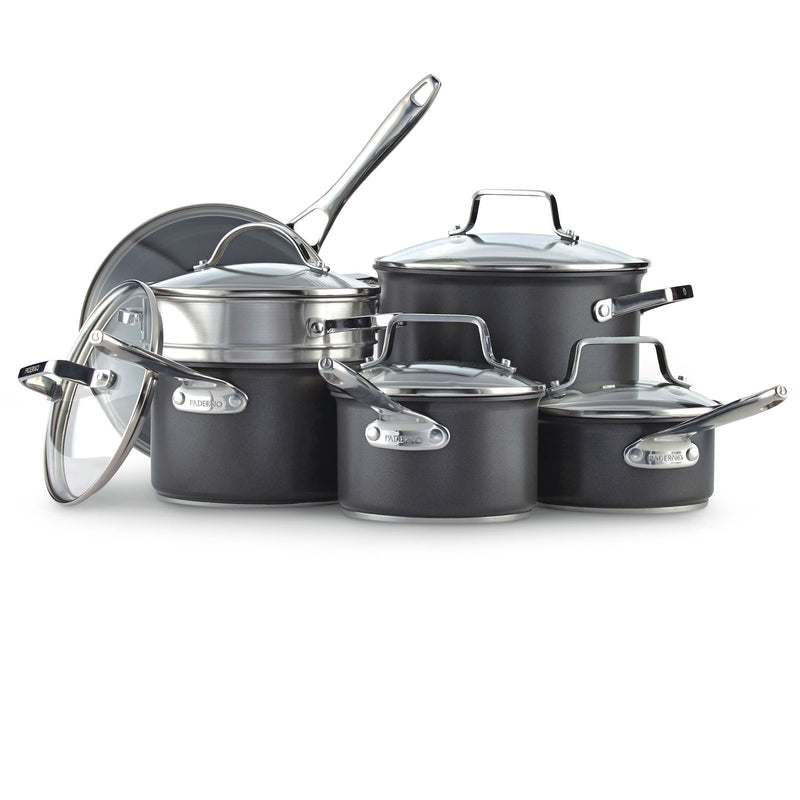 PADERNO Hard Anodized Cookware Set, Non-Stick, PFOA-Free, Dishwasher & Oven Safe, 12-pc C1