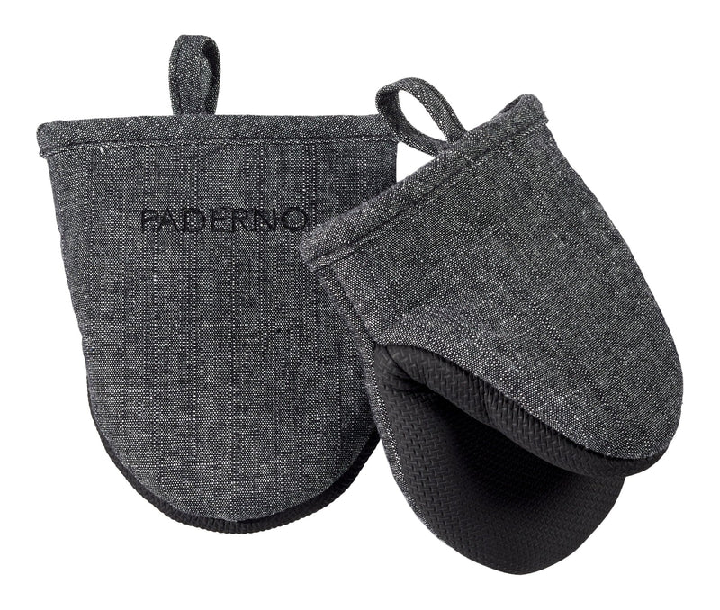 PADERNO Neoprene Palm Mini Mitts, Black Chambray, One-Size, 2-pk J2
