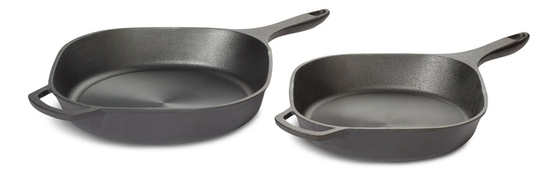 PADERNO Pre-Seasoned Smooth Release Cast Iron Skillet, Oven Safe, Black, 12-in K7