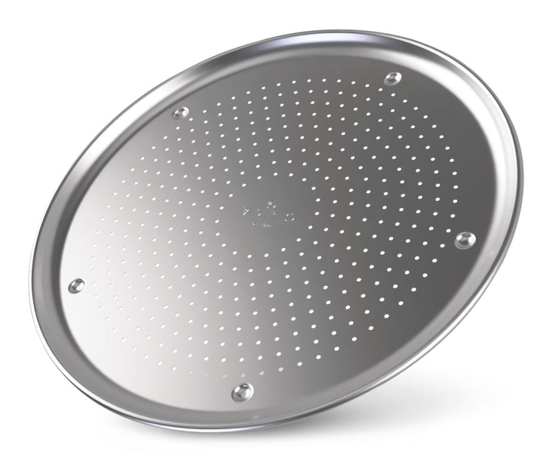 PADERNO Professional Uncoated Aluminum Round Pizza Crisper Pan, 16-in X5