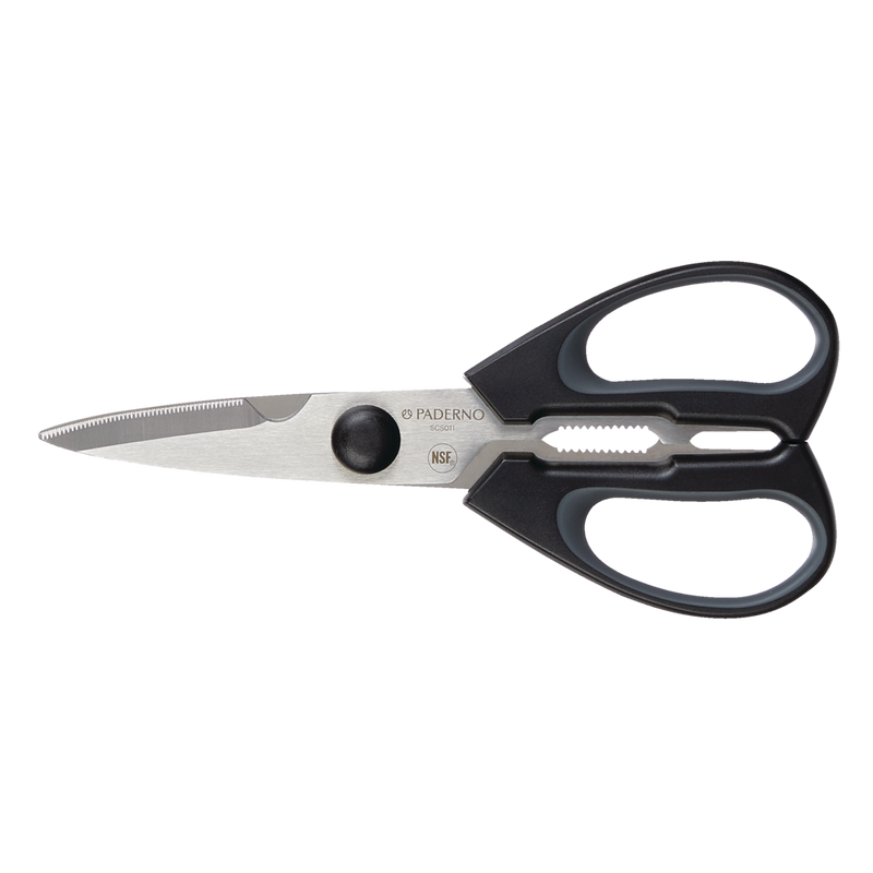 PADERNO Stainless Steel Multi-Purpose Kitchen Shears with Ergonomic Grip and Built-In Bottle Opener U3