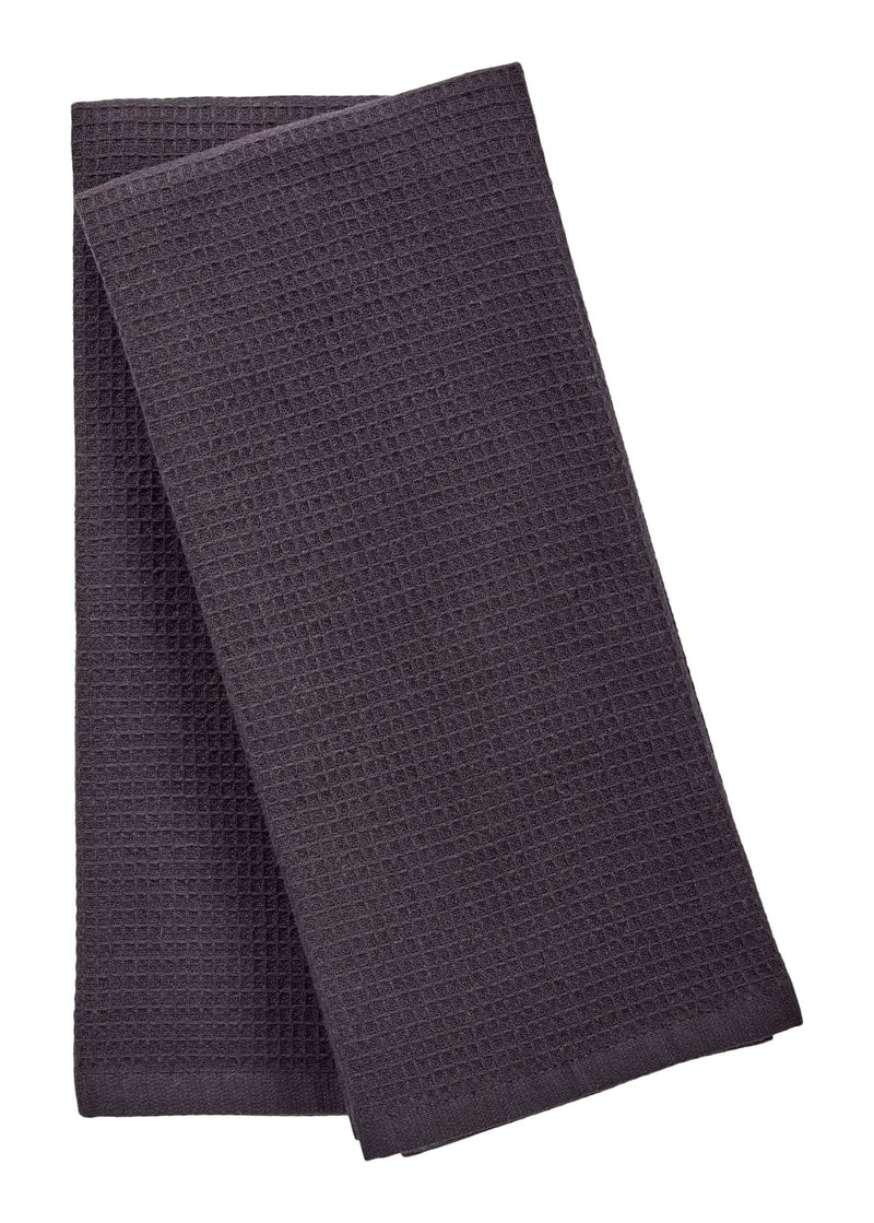 PADERNO Waffle Cotton Terry All-Purpose Kitchen Towels, Black, 2-pk Y6