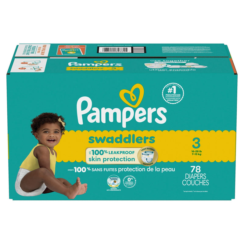 Pampers Swaddler Size 3 Leak-Free Diapers, 78-pc A0