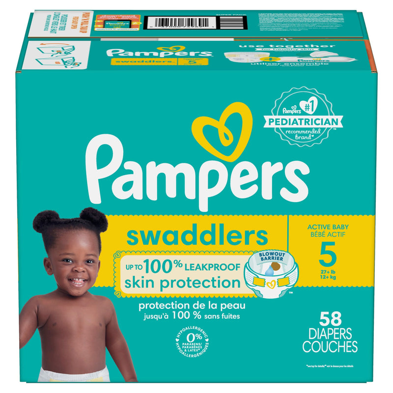 Pampers Swaddler Size 5 Leak-Free Baby Diapers, 55-pc L0