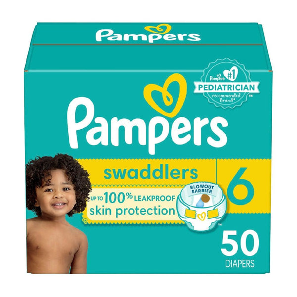 Pampers Swaddlers Size 6 Leak-Free Diapers, 50-pc D9