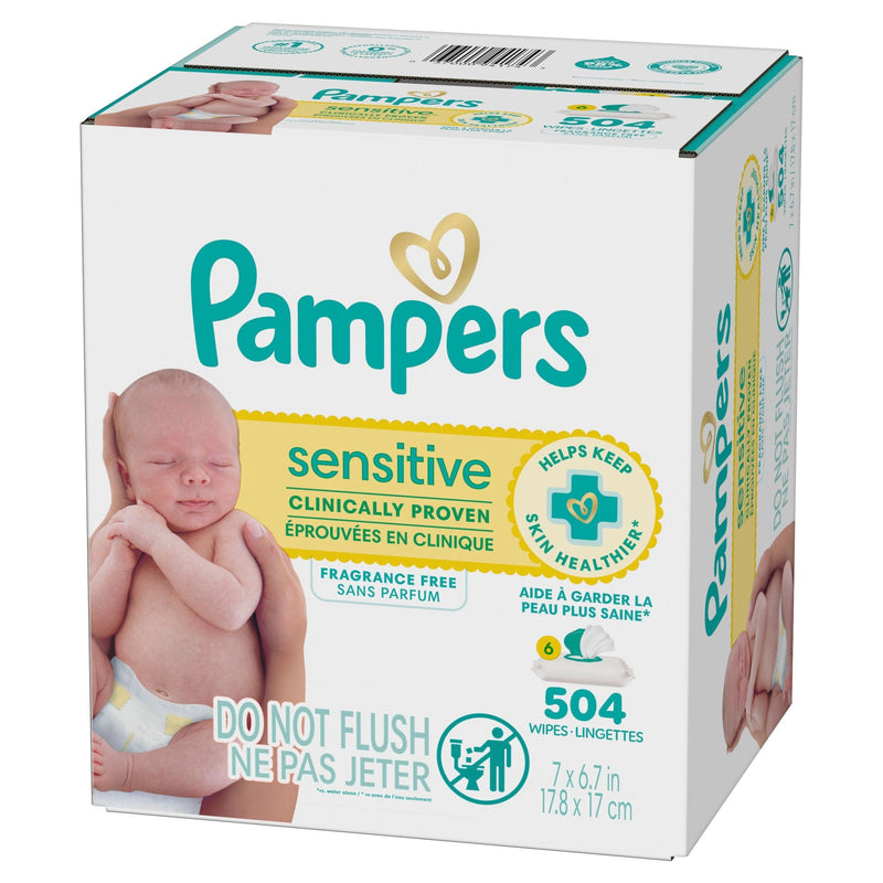 Pampers Unscented Sensitive Skin Baby Wipes, 504-pcs, 6-pk N1