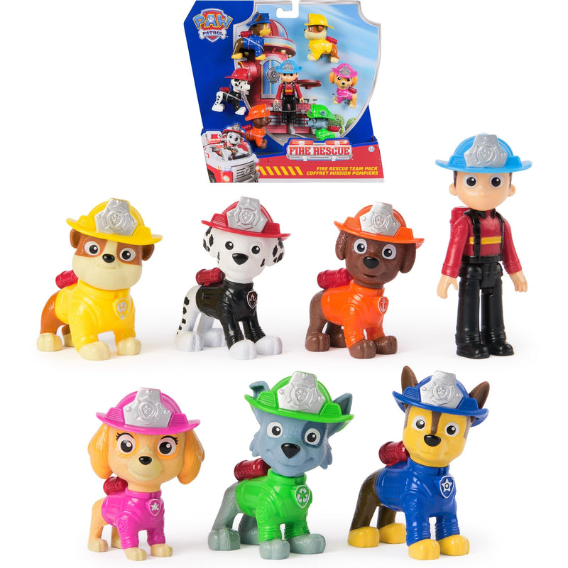 PAW Patrol Fire Rescue Team Pack Playset with 7 Collectible Figures, Ages 3+ L2