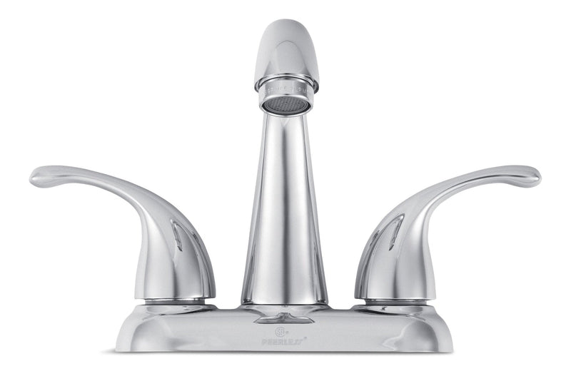 Peerless Double Handle Rigid Spout 4-in Centreset Bathroom Sink Faucet with Pop-Up Drain, Chrome M1