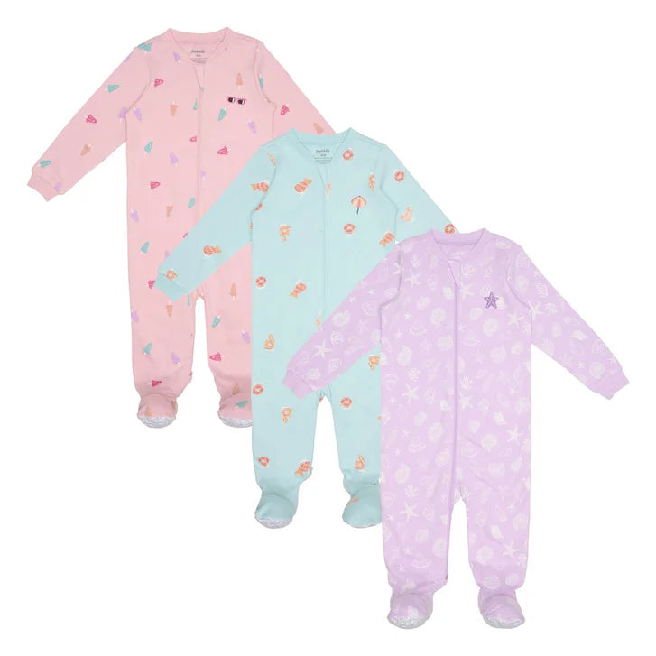 Pekkle Infant Organic Cotton Sleeper, 3-pack Y6
